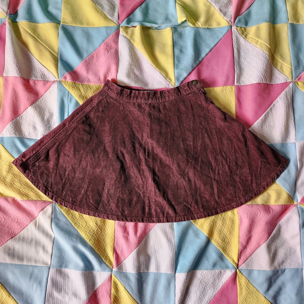 American Apparel Burgundy Skater Skirt